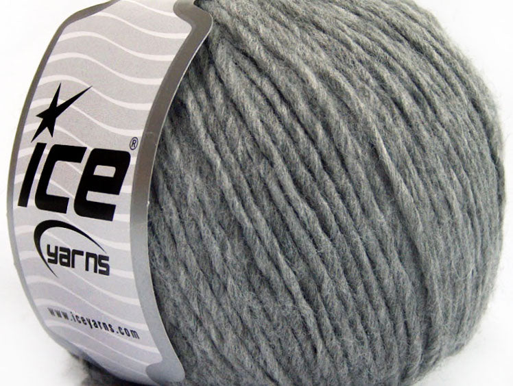 Lot of 8 Skeins ICE WOOL CORD 30 (30% Wool) Hand Knitting Yarn Grey Melange