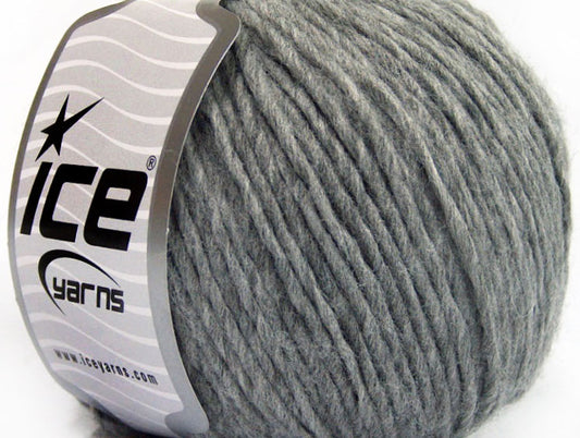 Lot of 8 Skeins ICE WOOL CORD 30 (30% Wool) Hand Knitting Yarn Grey Melange