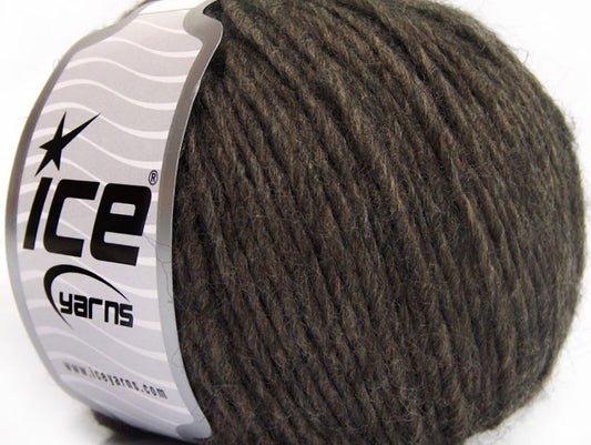 Lot of 8 Skeins ICE PERU ALPACA WORSTED (25% Alpaca 50% Merino Wool) Yarn Dark Brown Melange