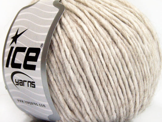 Lot of 8 Skeins ICE PERU ALPACA WORSTED (25% Alpaca 50% Merino Wool) Yarn Beige Melange