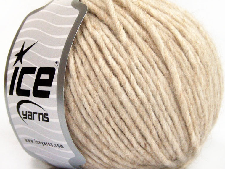 Lot of 8 Skeins ICE PERU ALPACA WORSTED (25% Alpaca 50% Merino Wool) Yarn Cream Melange