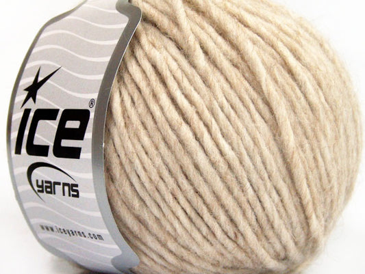 Lot of 8 Skeins ICE PERU ALPACA WORSTED (25% Alpaca 50% Merino Wool) Yarn Cream Melange