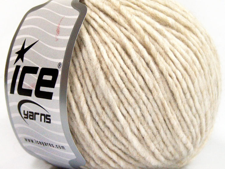Lot of 8 Skeins ICE WOOL CORD 30 (30% Wool) Hand Knitting Yarn Beige Melange