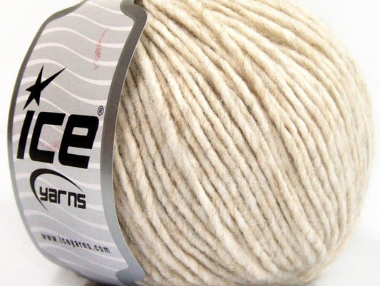 Lot of 8 Skeins ICE WOOL CORD 30 (30% Wool) Hand Knitting Yarn Beige Melange