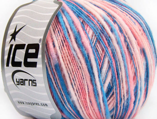 Lot of 8 Skeins ICE SALE SELF-STRIPING Yarn Pink Shades Blue Shades