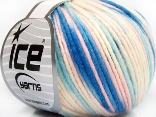 Lot of 8 Skeins ICE SALE LUXURY-PREMIUM (100% Wool) Yarn White Blue Shades Pink Shades