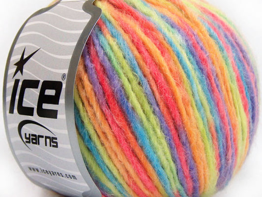 Lot of 8 Skeins ICE WOOL CORD ARAN (50% Wool) Yarn Lilac Turquoise Salmon Green Orange