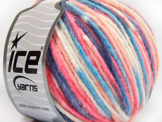 Lot of 8 Skeins ICE WOOL BULKY COLOR (40% Wool) Yarn Salmon Purple Blue White