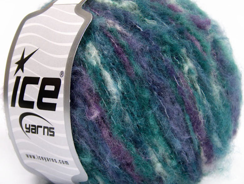 Lot of 8 Skeins ICE TORINO LANA (50% Wool) Yarn Green Shades Purple