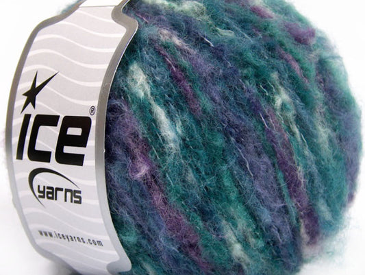 Lot of 8 Skeins ICE TORINO LANA (50% Wool) Yarn Green Shades Purple