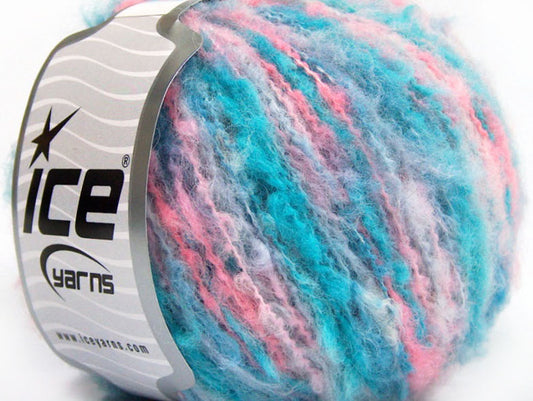 Lot of 8 Skeins ICE TORINO LANA (50% Wool) Yarn Turquoise Shades Pink