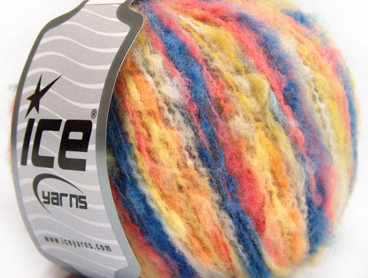 Lot of 8 Skeins ICE TORINO LANA (50% Wool) Yarn Blue Yellow White Salmon
