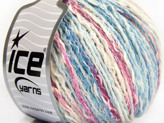 Lot of 8 Skeins ICE PASTEL COTTON (50% Cotton) Yarn Blue Shades Orchid White