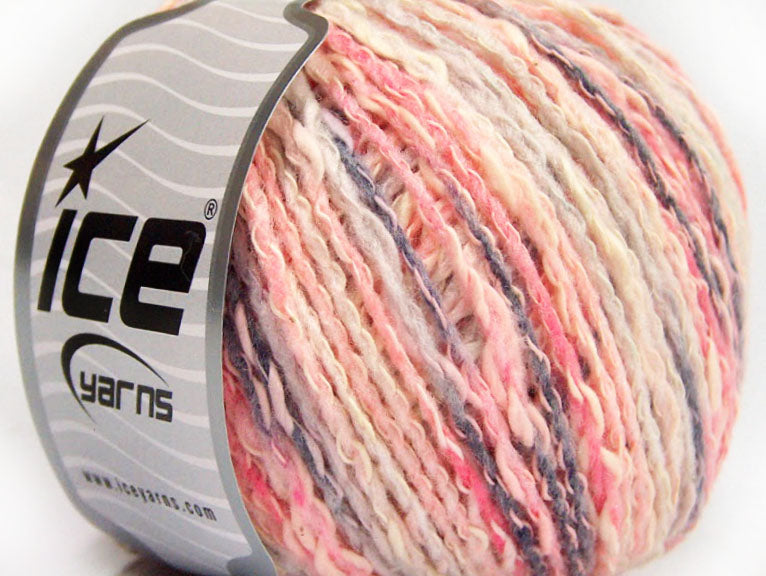Lot of 8 Skeins ICE PASTEL COTTON (50% Cotton) Yarn Pink Shades Grey Cream