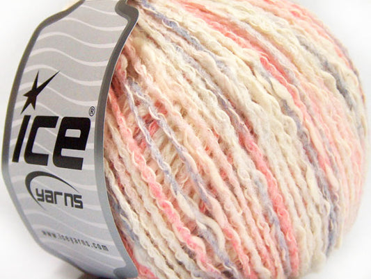 Lot of 8 Skeins ICE PASTEL COTTON (50% Cotton) Yarn Pink Shades Light Lilac Cream