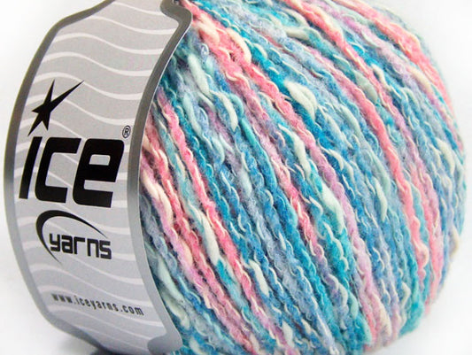 Lot of 8 Skeins ICE PASTEL COTTON (50% Cotton) Yarn Turquoise Shades Pink Shades
