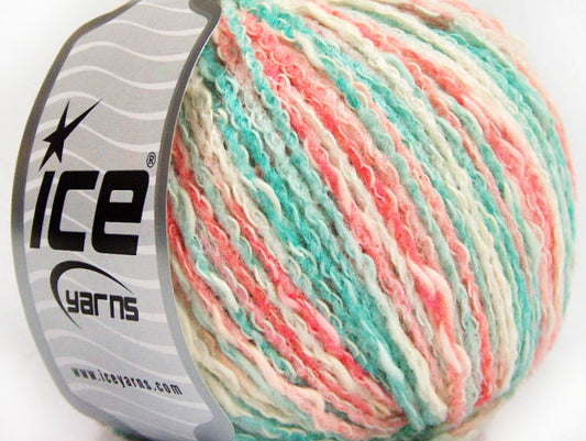 Lot of 8 Skeins Ice Yarns PASTEL COTTON (50% Cotton) Yarn Mint Green Salmon White