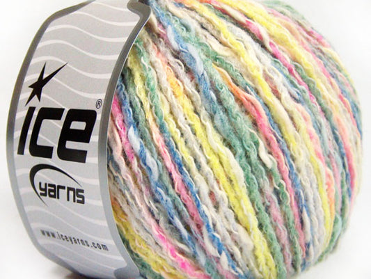 Lot of 8 Skeins Ice Yarns PASTEL COTTON (50% Cotton) Yarn Green Blue Yellow Pink White