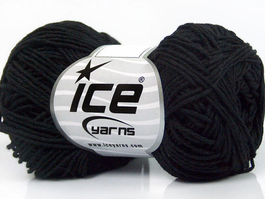 Lot of 8 Skeins Ice Yarns NATURAL COTTON FINE (100% Cotton) Yarn Black