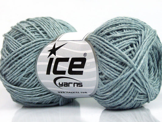 Lot of 8 Skeins ICE NATURAL COTTON FINE (100% Cotton) Yarn Bluish Grey