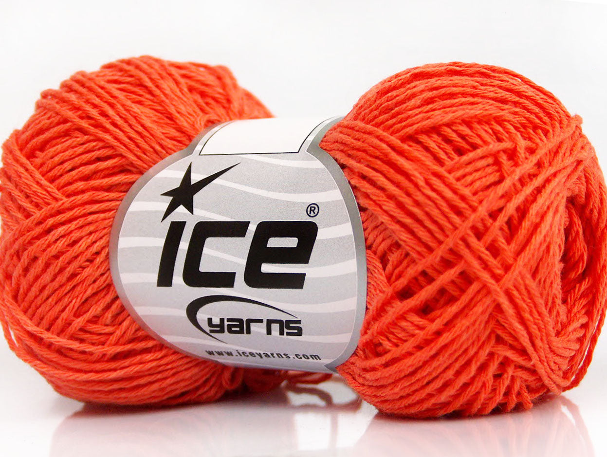 Lot of 8 Skeins ICE NATURAL COTTON FINE (100% Cotton) Yarn Dark Salmon