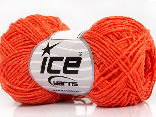 Lot of 8 Skeins ICE NATURAL COTTON FINE (100% Cotton) Yarn Dark Salmon