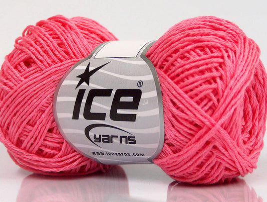 Lot of 8 Skeins ICE NATURAL COTTON FINE (100% Cotton) Yarn Candy Pink
