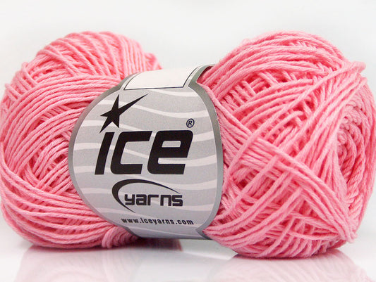Lot of 8 Skeins ICE NATURAL COTTON FINE (100% Cotton) Hand Knitting Yarn Pink