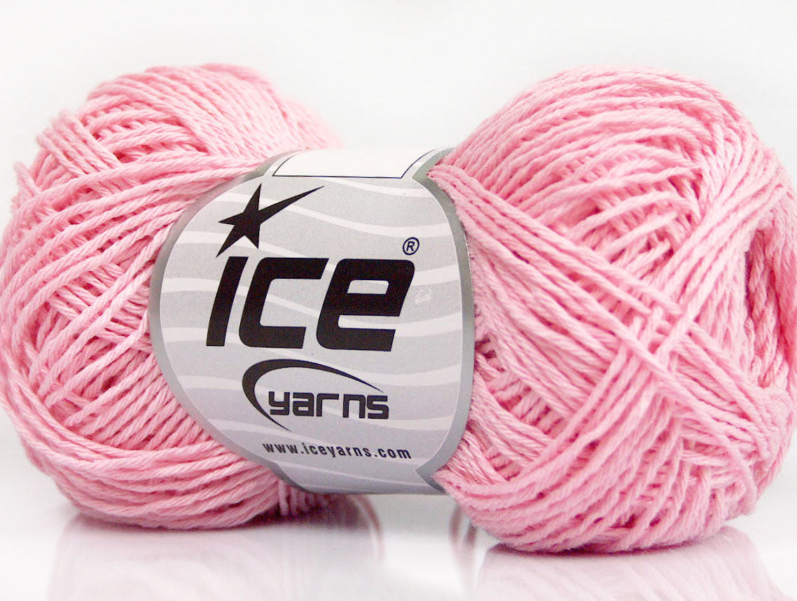 Lot of 8 Skeins ICE NATURAL COTTON FINE (100% Cotton) Yarn Baby Pink