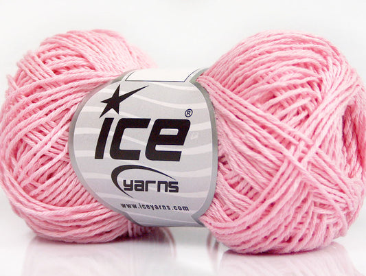 Lot of 8 Skeins ICE NATURAL COTTON FINE (100% Cotton) Yarn Baby Pink