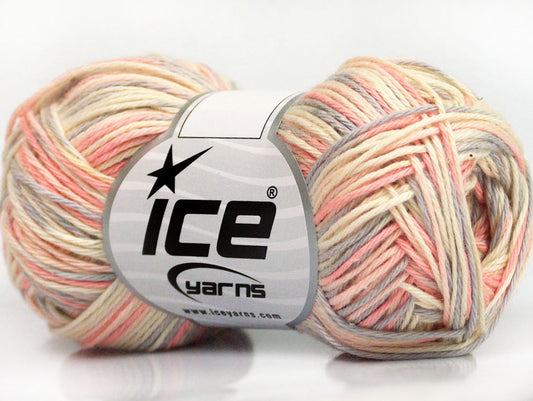 Lot of 8 Skeins Ice Yarns RIMINI COLOR Yarn Cream Light Grey Light Pink