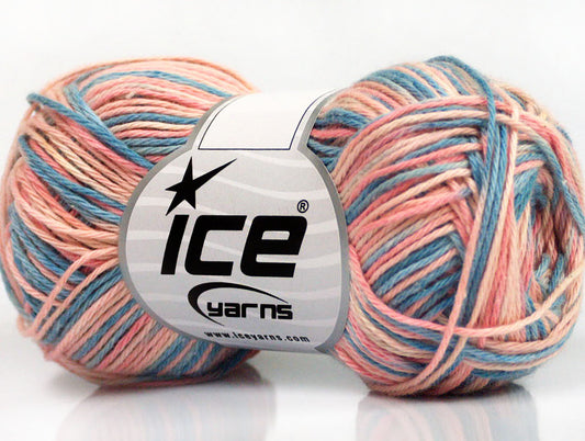 Lot of 8 Skeins Ice Yarns RIMINI COLOR Yarn Jeans Blue Pink Shades