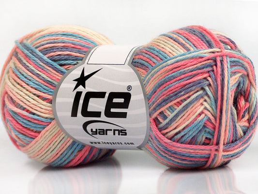 Lot of 8 Skeins Ice Yarns RIMINI COLOR Yarn Pink Blue Lavender Cream