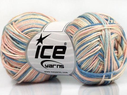Lot of 8 Skeins Ice Yarns RIMINI COLOR Yarn Light Pink Cream Blue Shades