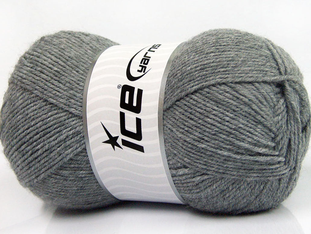 Lot of 4 x 100gr Skeins ICE SOFT TOUCH BABY Hand Knitting Yarn Grey