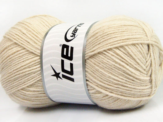 Lot of 4 x 100gr Skeins ICE SOFT TOUCH BABY Hand Knitting Yarn Beige