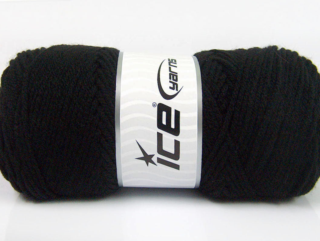 Lot of 4 x 100gr Skeins ICE SAVER 100 Hand Knitting Yarn Black