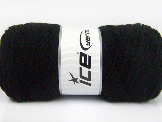 Lot of 4 x 100gr Skeins ICE SAVER 100 Hand Knitting Yarn Black