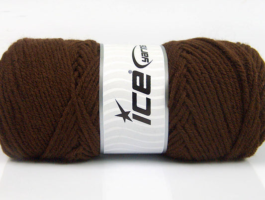 Lot of 4 x 100gr Skeins Ice Yarns SAVER 100 Hand Knitting Yarn Coffee Brown