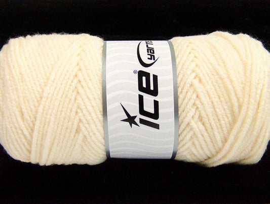 Lot of 4 x 100gr Skeins Ice Yarns SAVER 100 Hand Knitting Yarn Cream