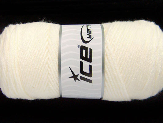 Lot of 4 x 100gr Skeins Ice Yarns SAVER 100 Hand Knitting Yarn Ecru