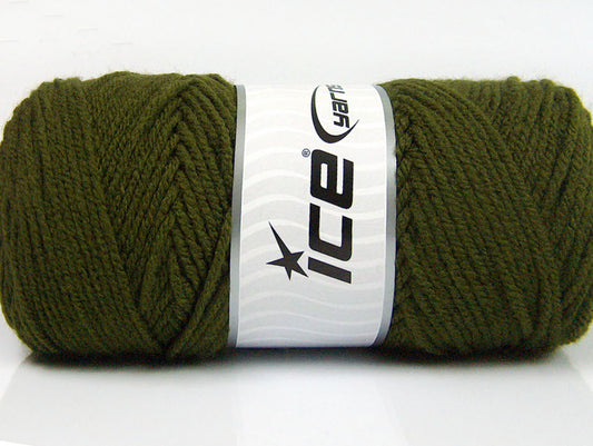 Lot of 4 x 100gr Skeins Ice Yarns SAVER 100 Hand Knitting Yarn Khaki