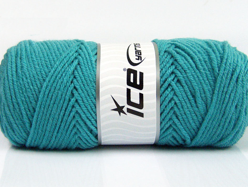 Lot of 4 x 100gr Skeins ICE SAVER 100 Hand Knitting Yarn Turquoise