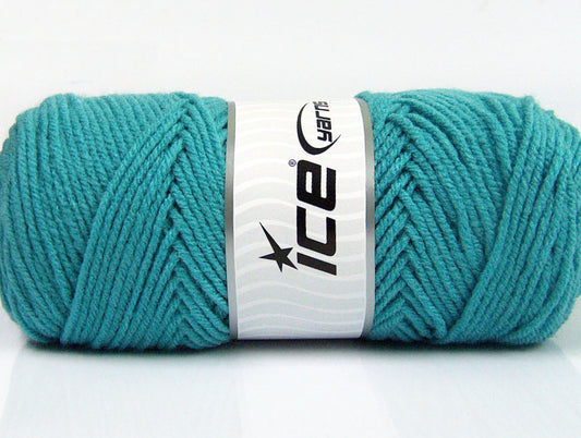 Lot of 4 x 100gr Skeins ICE SAVER 100 Hand Knitting Yarn Turquoise