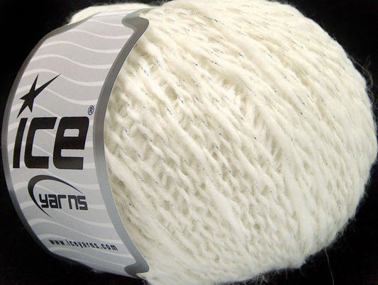 Lot of 8 Skeins ICE SALE WINTER (35% Wool) Hand Knitting Yarn White Silver