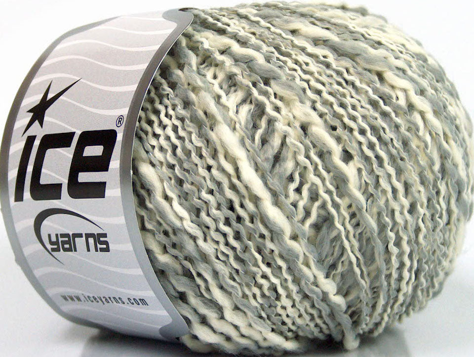 Lot of 8 Skeins Ice Yarns FLAMME DUO Hand Knitting Yarn Grey White