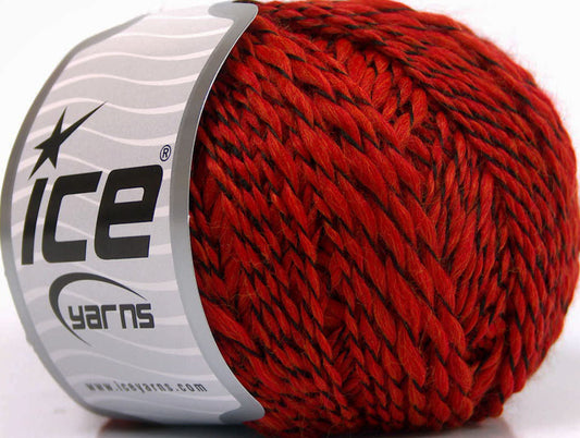 Lot of 8 Skeins ICE FLAMME DUO Hand Knitting Yarn Red Black