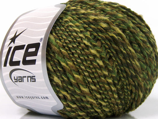 Lot of 8 Skeins ICE SALE WINTER (50% Wool) Hand Knitting Yarn Green Shades
