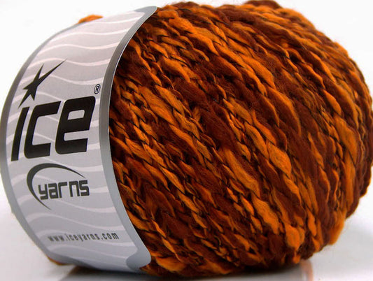 Lot of 8 Skeins Ice Yarns FLAMME DUO Hand Knitting Yarn Copper Gold