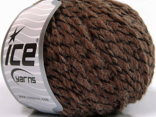 Lot of 8 Skeins ICE SALE WINTER (50% Wool) Hand Knitting Yarn Brown